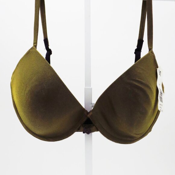 Lily of France Liquid Gold Iridescent Underwire Push Up Bra 34D - Picture 5 of 8